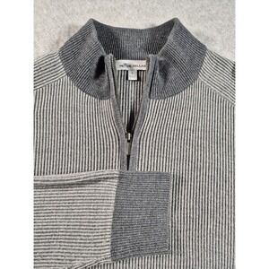 Peter Millar Men's L Merino Wool Storm Overlook Rib 1/4 Zip Pullover Sweater